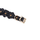 Black Leather Flowers Hand Cuffs Kink by Liebe Seele- The Nookie