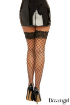 Fence Net Silicone Lace Top Stay Ups Lingerie by Dreamgirl- The Nookie