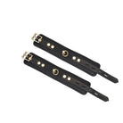 Demon's Kiss Black Leather Wrist Cuffs with Locking Buckles Kink by Liebe Seele- The Nookie