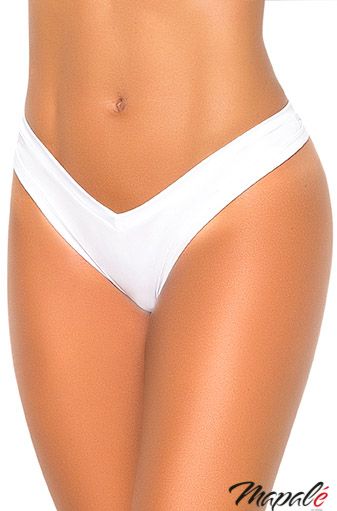 High Leg Thong in White Lingerie by Mapalé- The Nookie