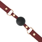  Silicone Ball Gag with Wine Red Leather Straps Kink by Liebe Seele- The Nookie