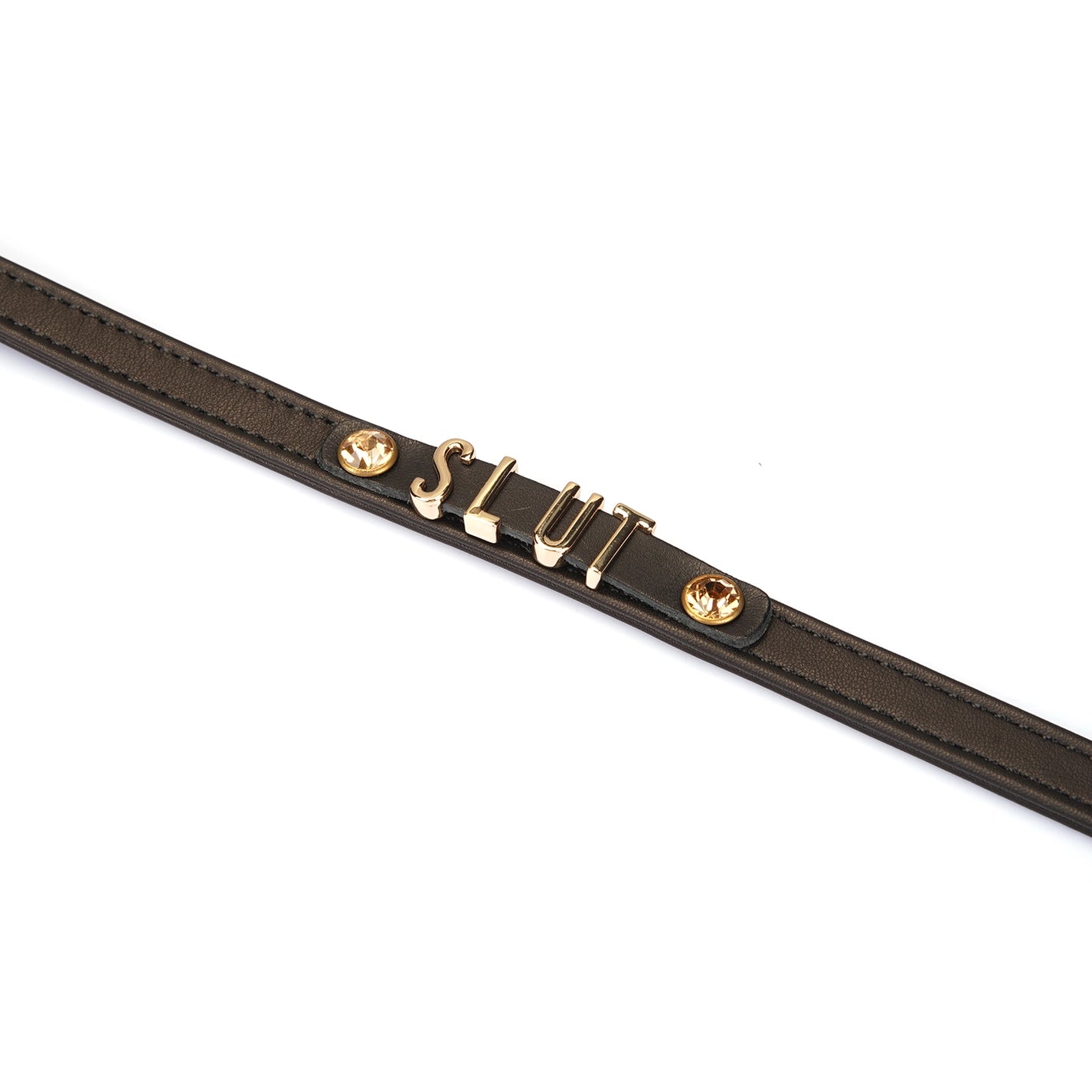 Black Italian Leather SLUT Choker Kink by Liebe Seele- The Nookie