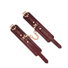 Wine Red Leather Handcuffs with Rose Gold Hardware Kink by Liebe Seele- The Nookie