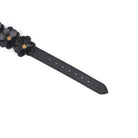 Black Leather Flowers Hand Cuffs Kink by Liebe Seele- The Nookie