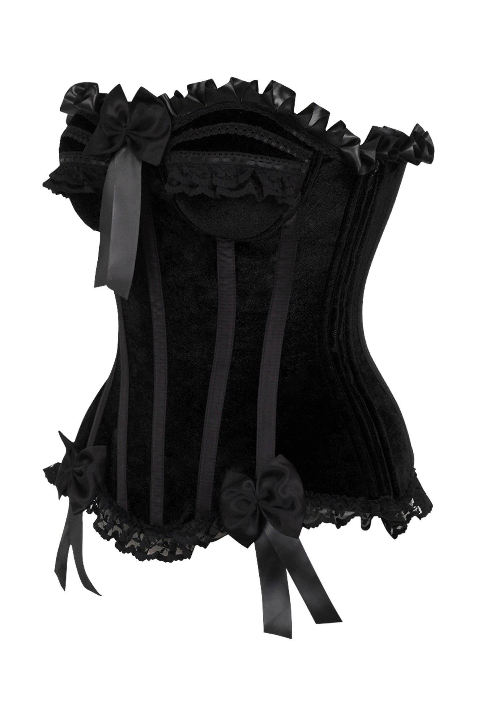 Black Velvet Steel Boned Burlesque Corset Lingerie by Daisy Corsets- The Nookie