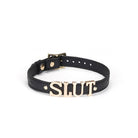 Demon's Kiss Black Leather Choker with Big Letters SLUT Kink by Liebe Seele- The Nookie