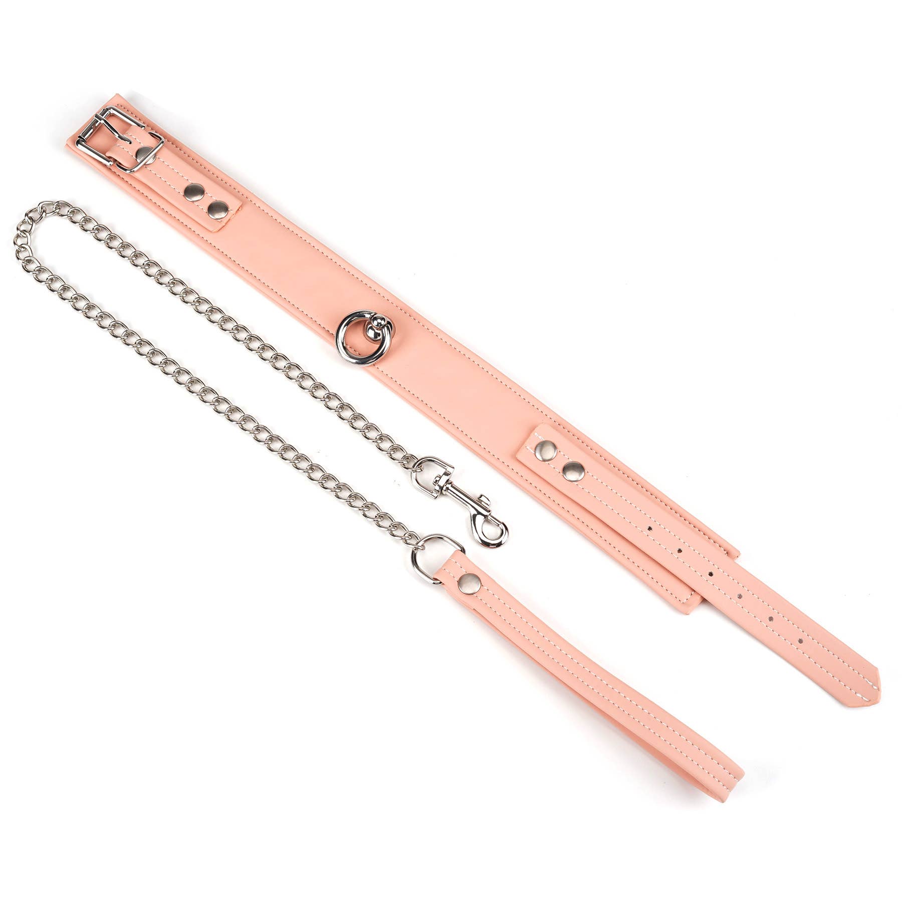 Dark Candy Pink Vegan Leather Collar with Leash Kink by Liebe Seele- The Nookie