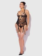 Delilah Embroidered Open Back Teddy Lingerie by House of Desire- The Nookie