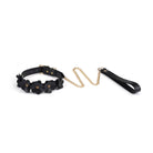 Black Leather Floral Collar with Leash Kink by Liebe Seele- The Nookie