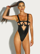 Fetish Erotic Open Cup Teddy Black Lingerie by Oh La La Cheri- The Nookie