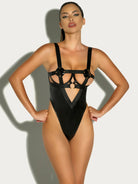Fetish Erotic Open Cup Teddy Black Lingerie by Oh La La Cheri- The Nookie