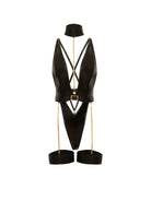 Fetish Harness Haven Plunge Teddy Lingerie by Oh La La Cheri- The Nookie