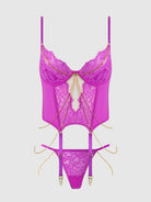 Reanna Lace & Chain Bustier & G-String Set Lingerie by House of Desire- The Nookie