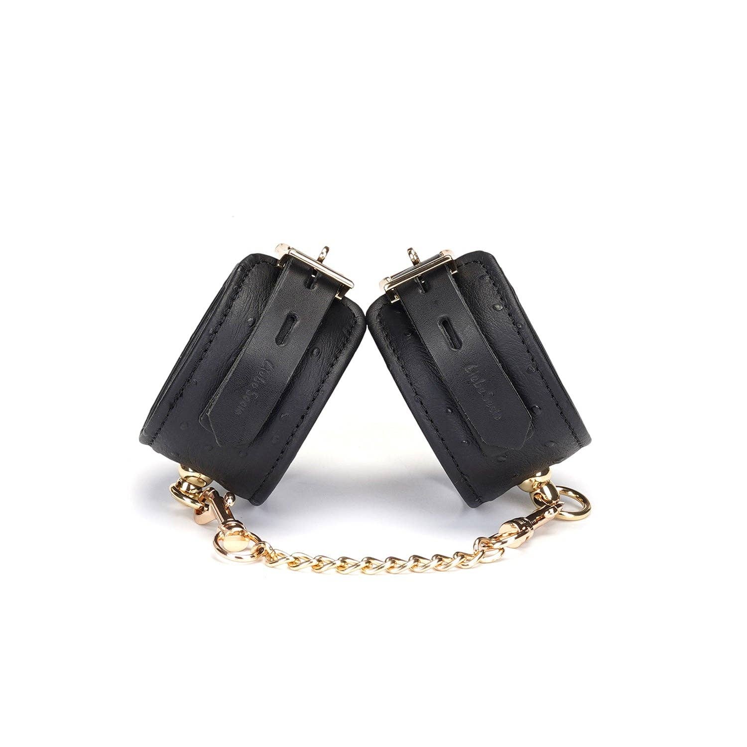 Demon's Kiss Black Leather Wrist Cuffs with Locking Buckles Kink by Liebe Seele- The Nookie