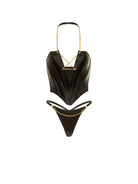 Fetish Chained Bustier Bra Set Black Lingerie by Oh La La Cheri- The Nookie