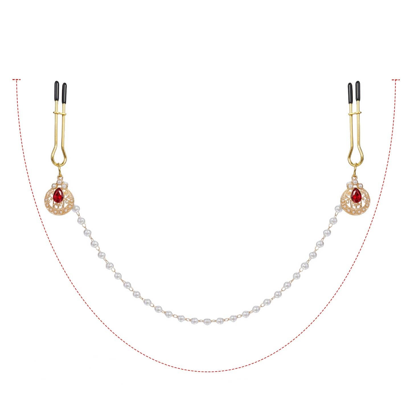 Sapphire Nipple Clamps with Chain Kink by Liebe Seele- The Nookie