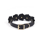 Black Leather Floral Collar with Leash Kink by Liebe Seele- The Nookie