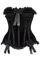 Black Velvet Steel Boned Burlesque Corset Lingerie by Daisy Corsets- The Nookie