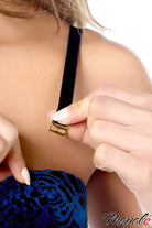 Blue Velvet Longline Bra Set Lingerie by Mapalé- The Nookie