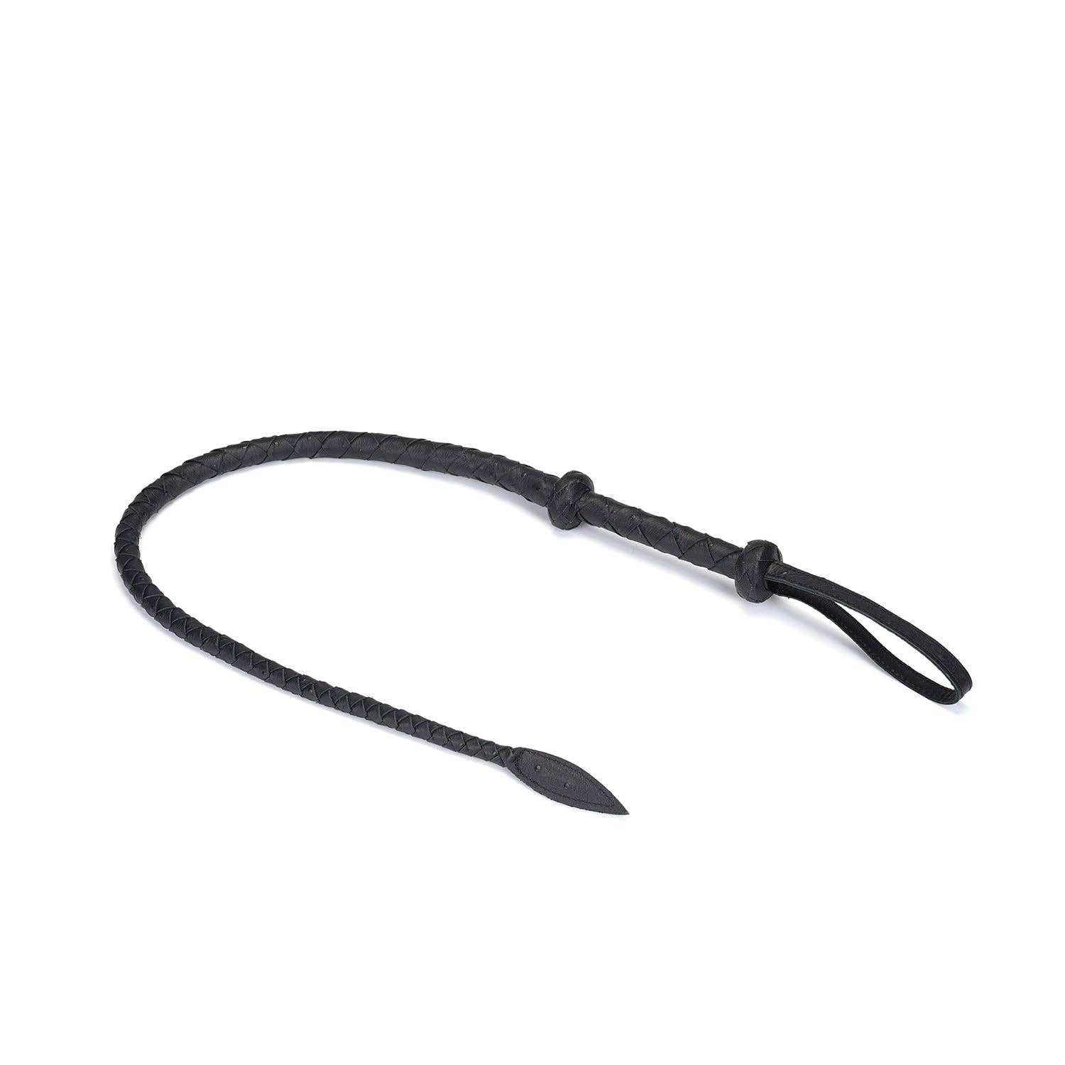 Demon's Kiss Black Leather Braided Bull Whip/ Horse Whip Kink by Liebe Seele- The Nookie