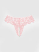 Jocelyn Lace & Pearl Crotchless Thong Lingerie by House of Desire- The Nookie