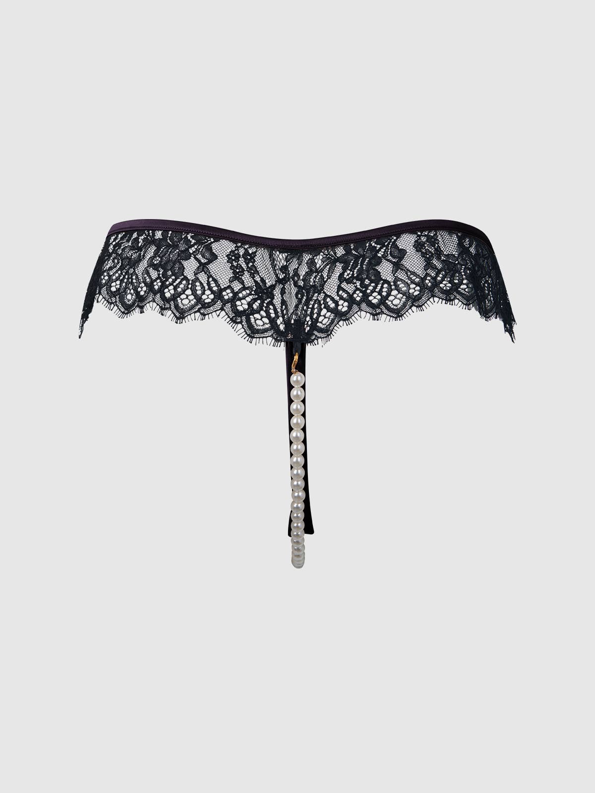 Jocelyn Lace & Pearl Crotchless Thong Lingerie by House of Desire- The Nookie