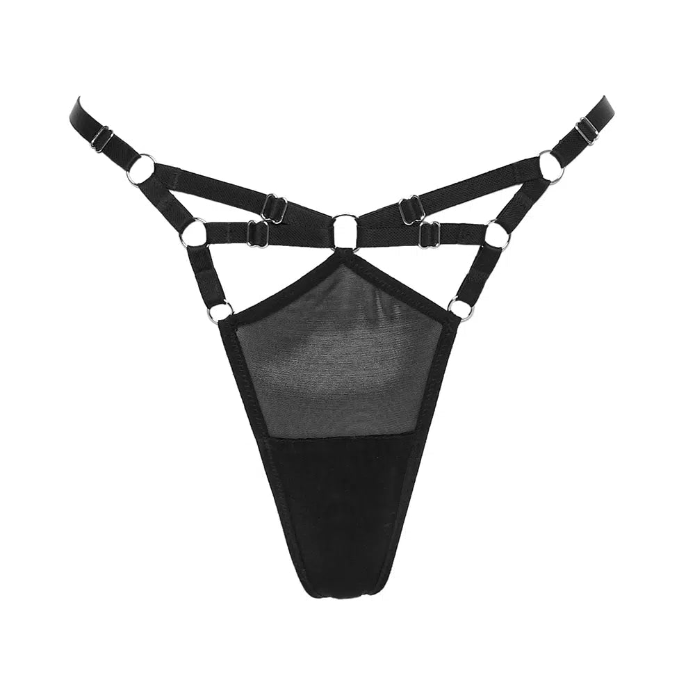 Black Bondage Thong Lingerie by Flash You & Me- The Nookie