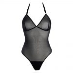 Black Mesh Thong Bodysuit Lingerie by Flash You & Me- The Nookie