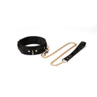 Boudoir Amor Black Collar with Gold Chain Leash Kink by Liebe Seele- The Nookie