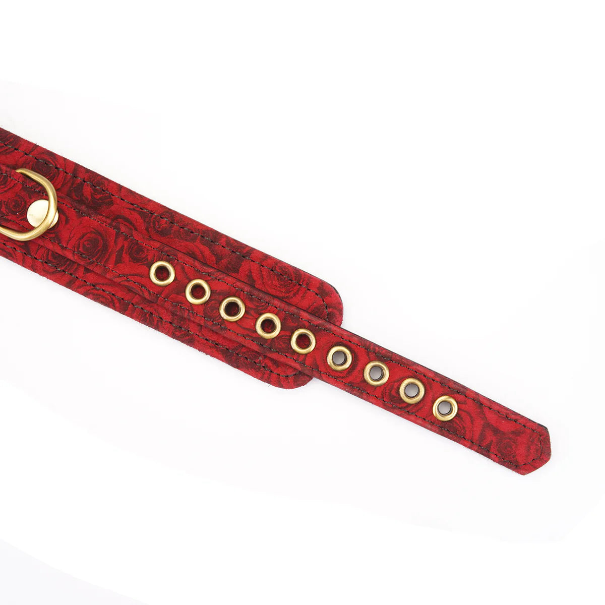 Kinbaku Ukiyoe Red Rosy Suede Leather Collar and Leash Kink by Liebe Seele- The Nookie