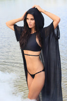 Black Triangle Bikini Bottoms with Black Sliders Lingerie by Flash You & Me- The Nookie