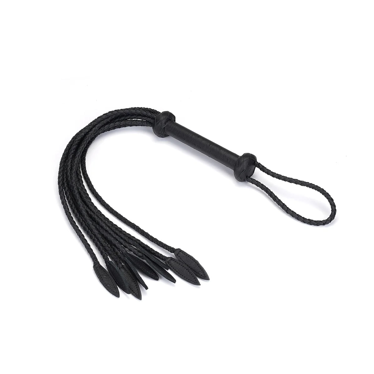 Devil's Kiss Black Leather Cat O'Nine Tails Flogger Kink by Liebe Seele- The Nookie