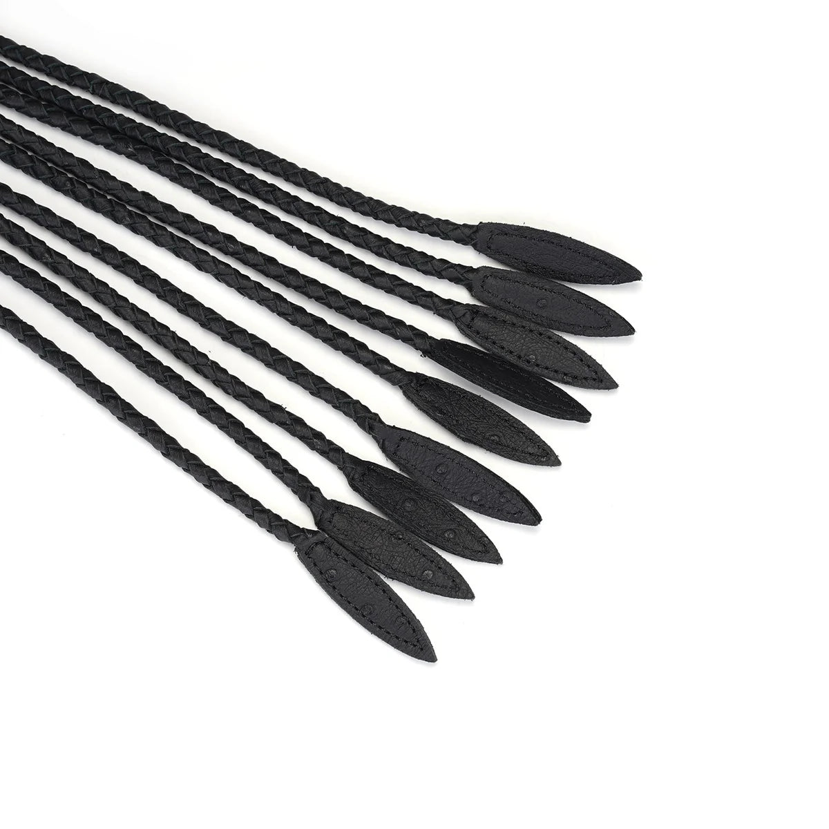 Devil's Kiss Black Leather Cat O'Nine Tails Flogger Kink by Liebe Seele- The Nookie