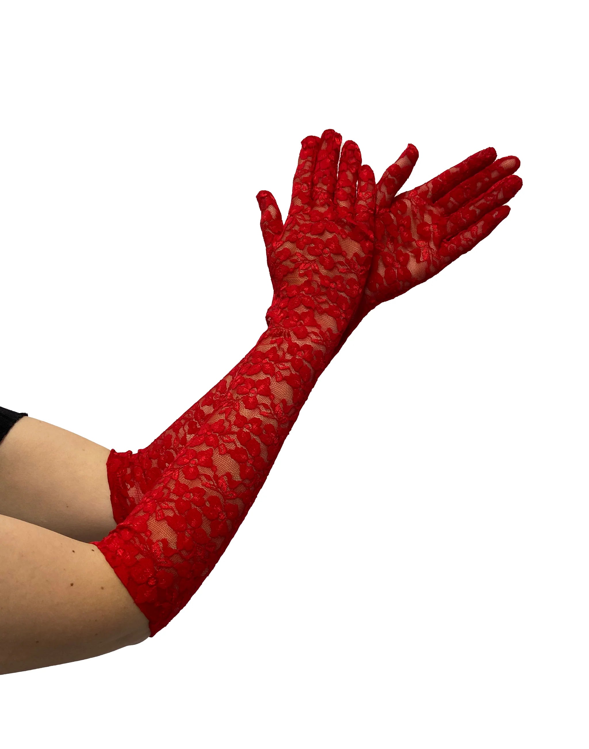 Opera Lace Gloves in Red Lingerie by Pamela Mann- The Nookie