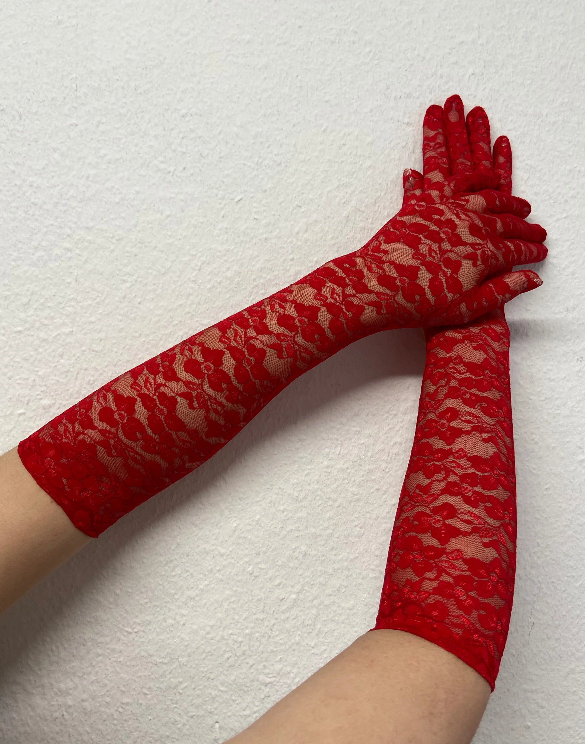 Opera Lace Gloves in Red Lingerie by Pamela Mann- The Nookie