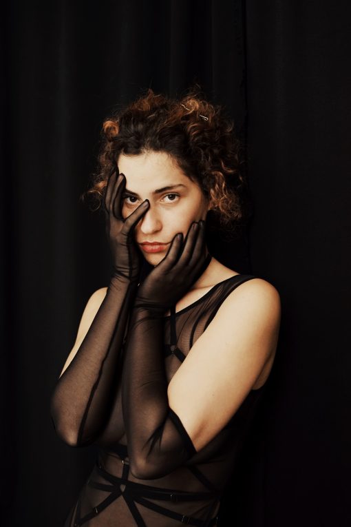 Long Sheer Black Mesh Gloves Lingerie by Flash You & Me- The Nookie