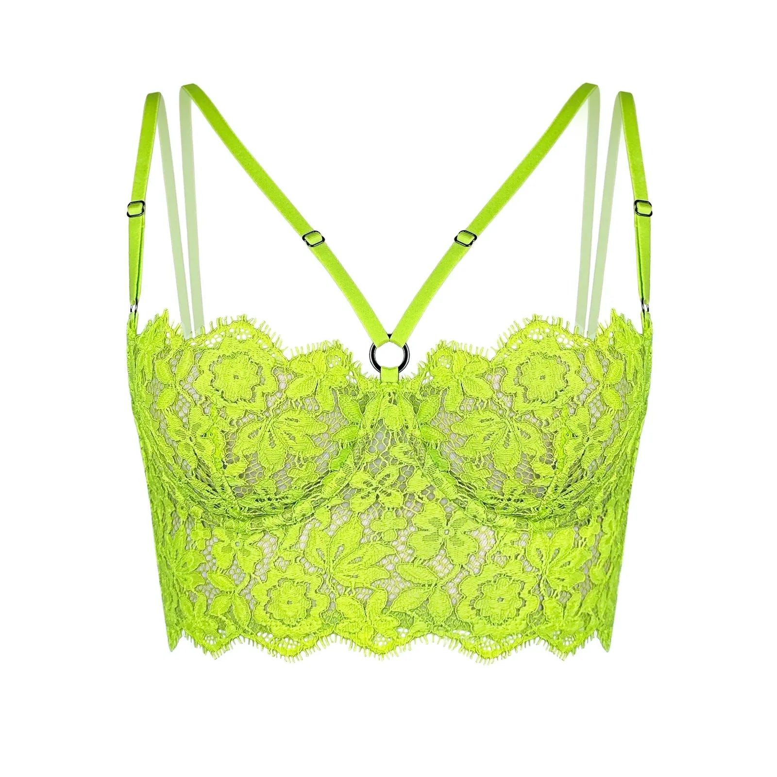 Frisson Bustier Acid Green Lingerie by Monique Morin Lingerie- The Nookie