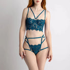 Frisson Harness in Tourmaline Lingerie by Monique Morin Lingerie- The Nookie