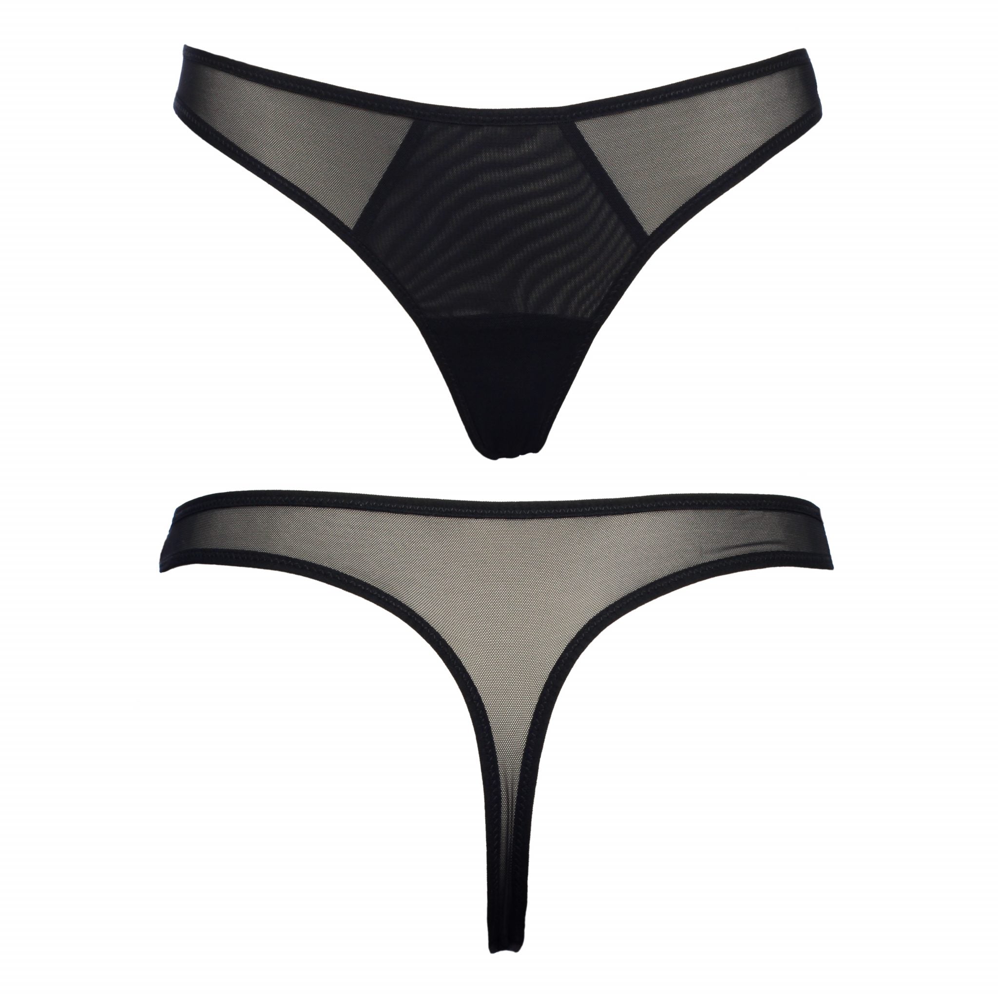 Black Mesh Thong Lingerie by Flash You & Me- The Nookie