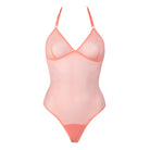 Peach Mesh Thong Bodysuit Lingerie by Flash You & Me- The Nookie