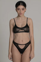 West Black Half Moon Cut-Out G-String Lingerie by RAVEN + ROSE- The Nookie