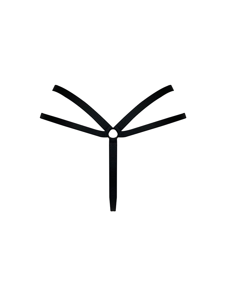 Obsidian Strap Thong Black Lingerie by Elf Zhou- The Nookie