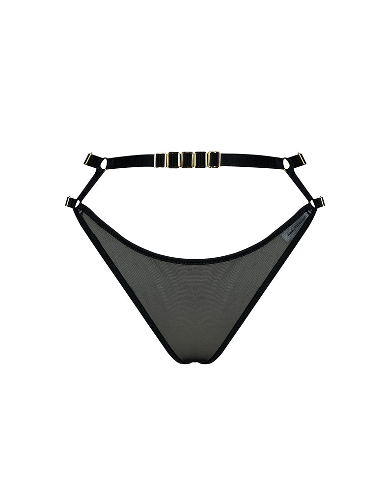 Obsidian Strap Thong Black Lingerie by Elf Zhou- The Nookie