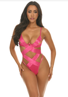 S/M Criss-Cross Bow Back Teddy Lingerie by Oh La La Cheri- The Nookie