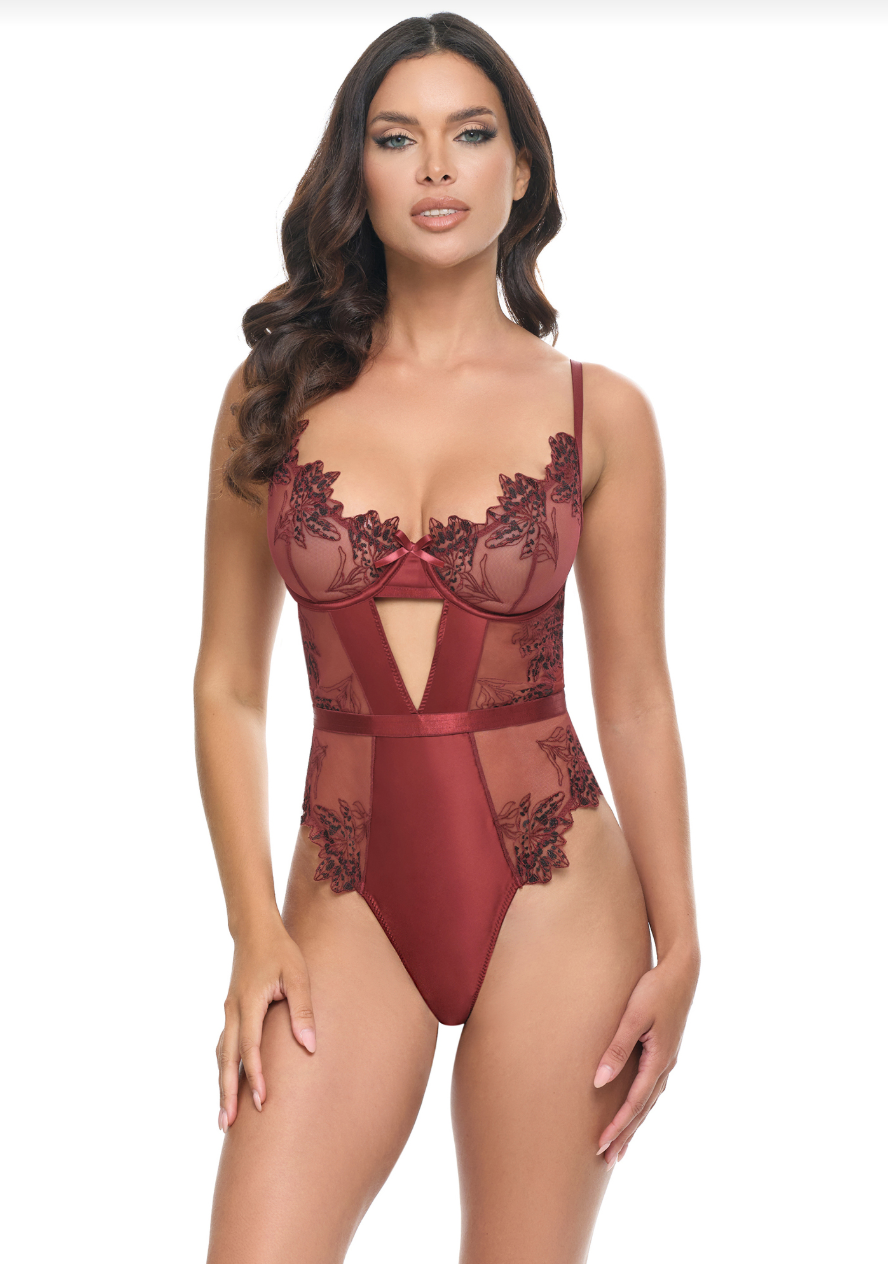 S Nina Embroidered Teddy Lingerie by Oh La La Cheri- The Nookie