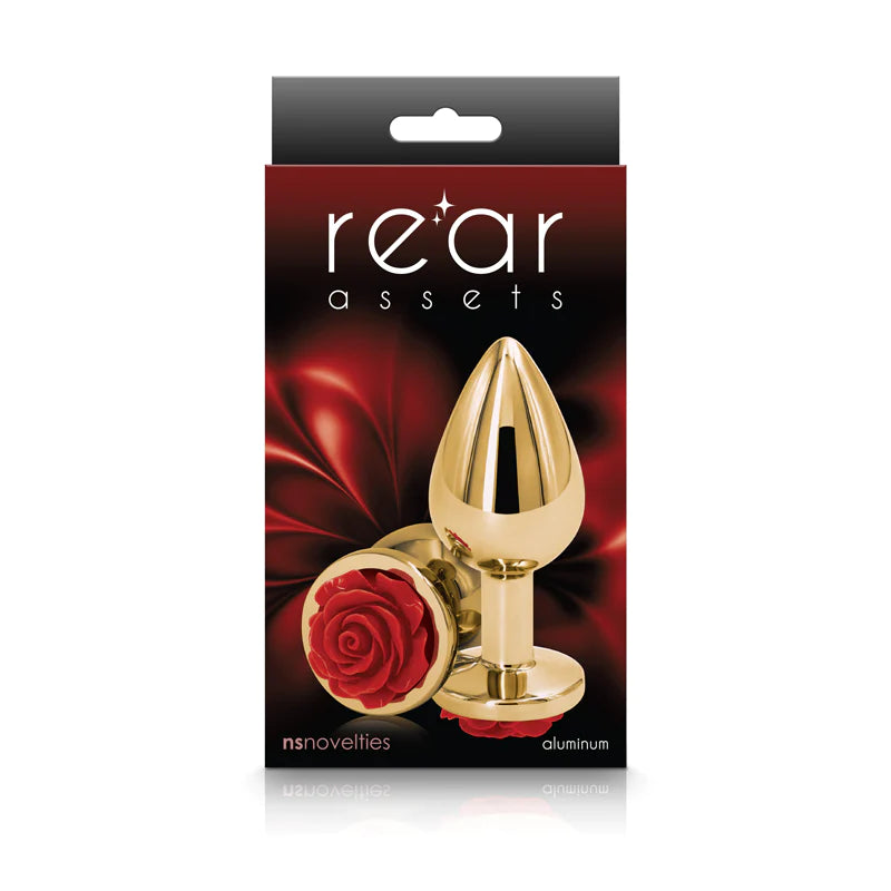 Small Gold Plug with Red Rose Dildo by NS Novelties- The Nookie
