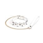 White Leather Floral Collar with Leash Kink by Liebe Seele- The Nookie