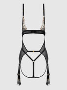 Delilah Embroidered Open Back Teddy Lingerie by House of Desire- The Nookie