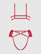 Phoenix Faux Leather & Fringe Crotchless Teddy Lingerie by House of Desire- The Nookie