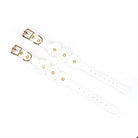 White Leather Flowers Ankle Cuffs Kink by Liebe Seele- The Nookie